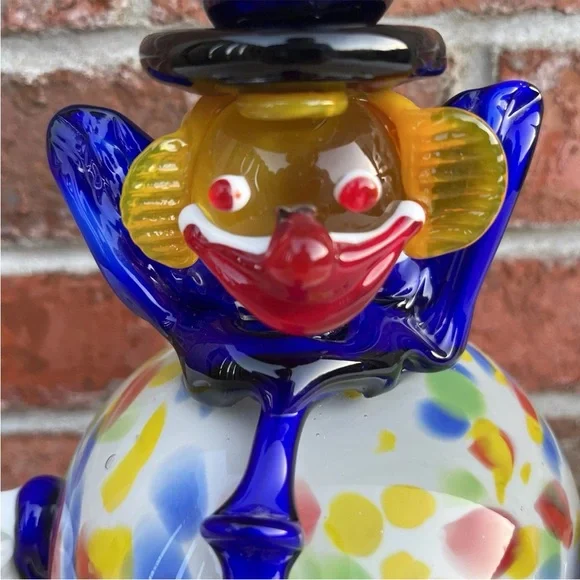 Vintage Art Glass Clown Figurine Taper Candle Holder - Picture 15 of 15